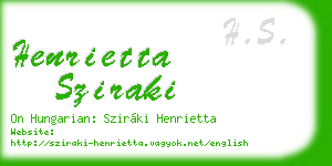 henrietta sziraki business card